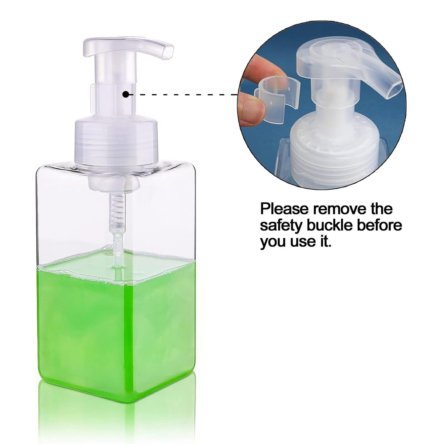 Apstaqeoo Foaming Soap Dispenser, 2Pcs 450ml Hand Soap Dispenser Refillable Foam Soap Liquid Pump Bottles Empty Plastic Shampoo Body Wash Container