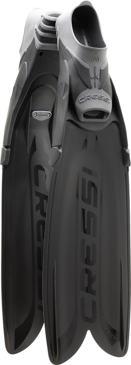 CRESSI Gara Turbo Flex Fins Black 36/37 - Unisex Lightweight Reactive High Performance Fins Gara System with Interchangeable Blades for Diving, Apnea,