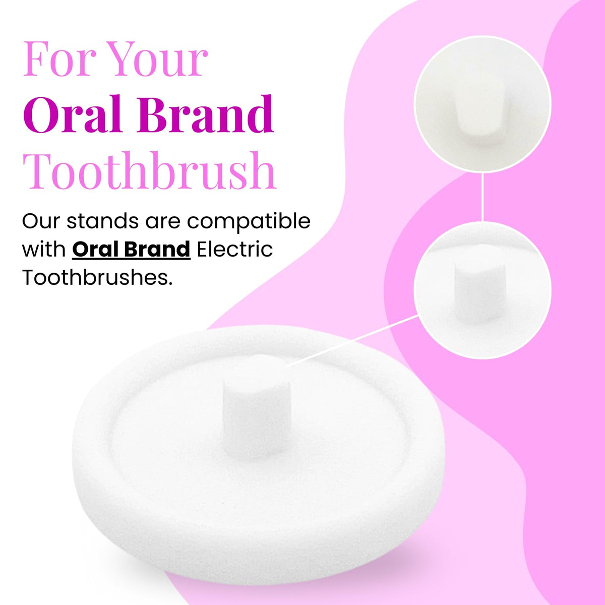 Oral Care Brand Electric Toothbrush Stand & Drip Tray White, Single