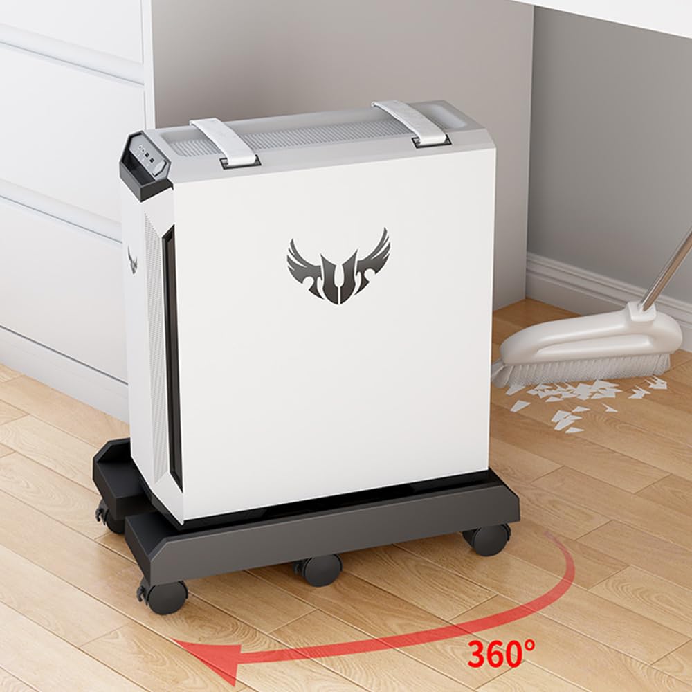 Niciksty Adjustable Mobile PC Tower Stand with Rolling Casters