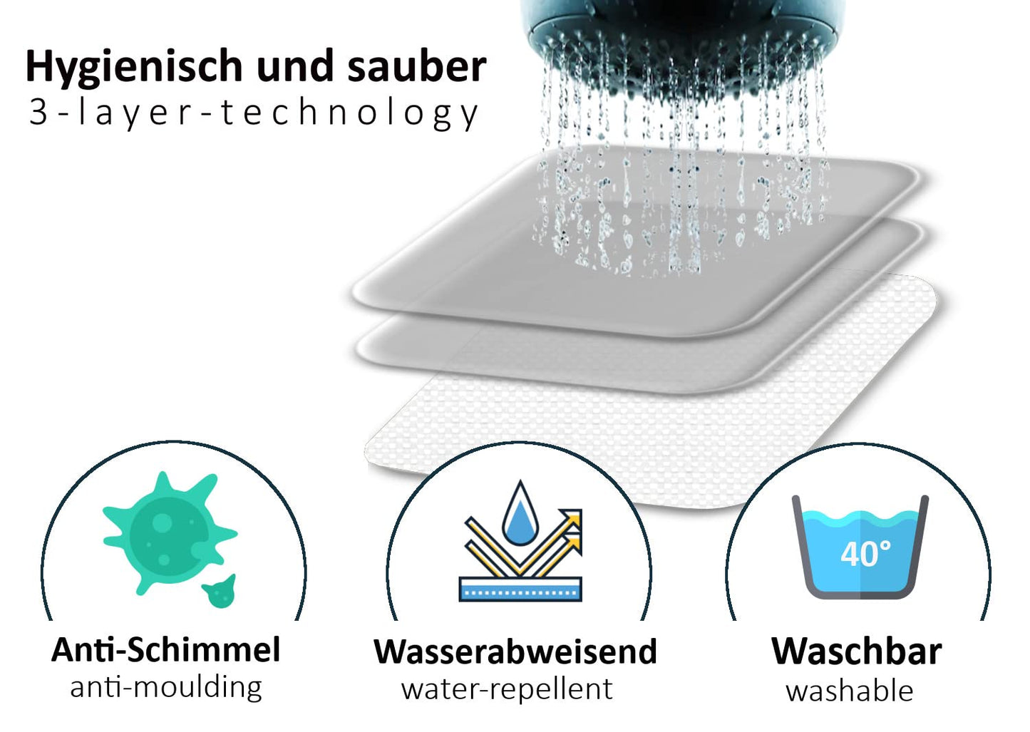 arteneur Shower Curtain Anti Mold 180x200 cm Hanging Leaves