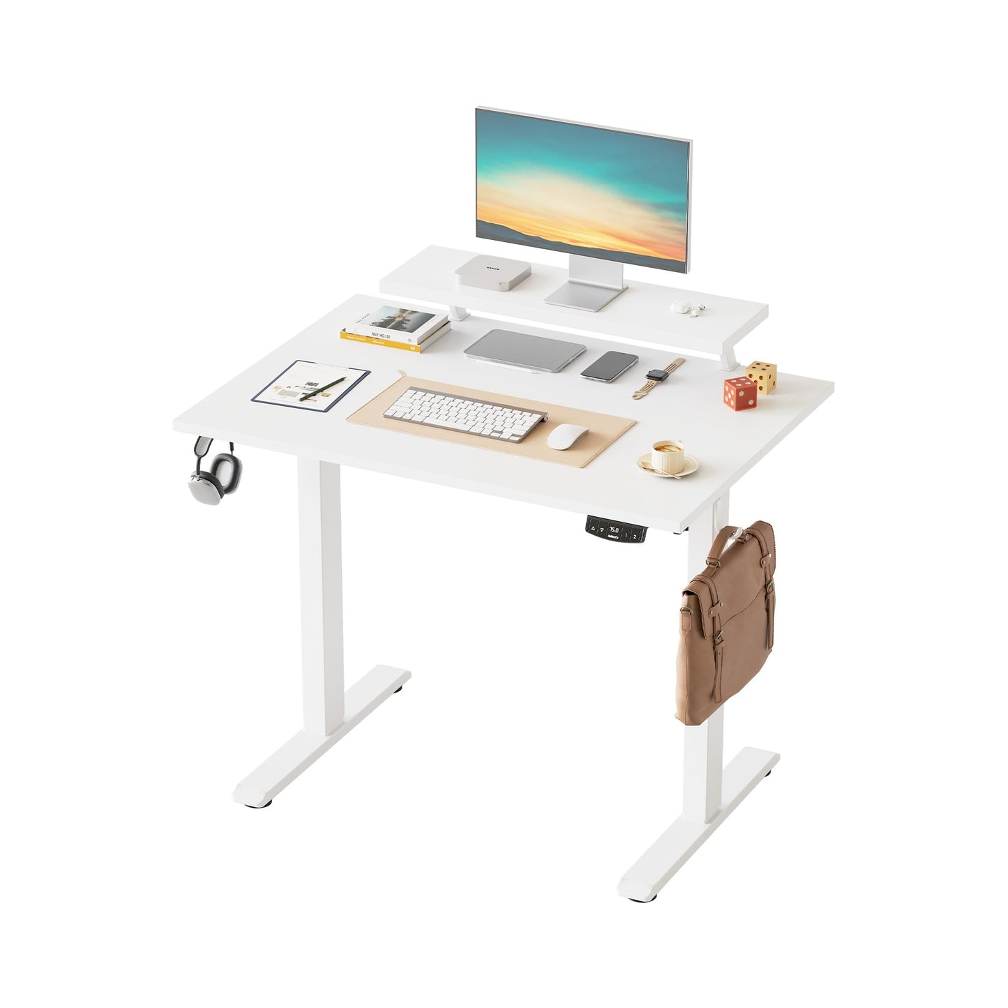 Klicelor Eletric Height Adjustable Desk, Movable Monitorstand, 100x60cm