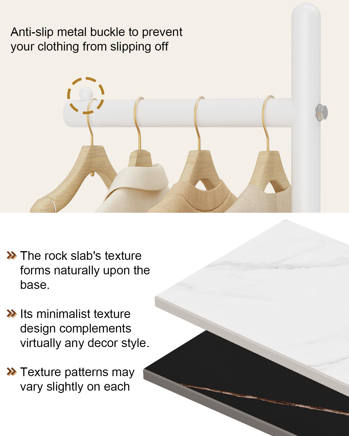 Yawinhe Freestanding Coat Rack Metal,174cm L- shape Garment Rack,White