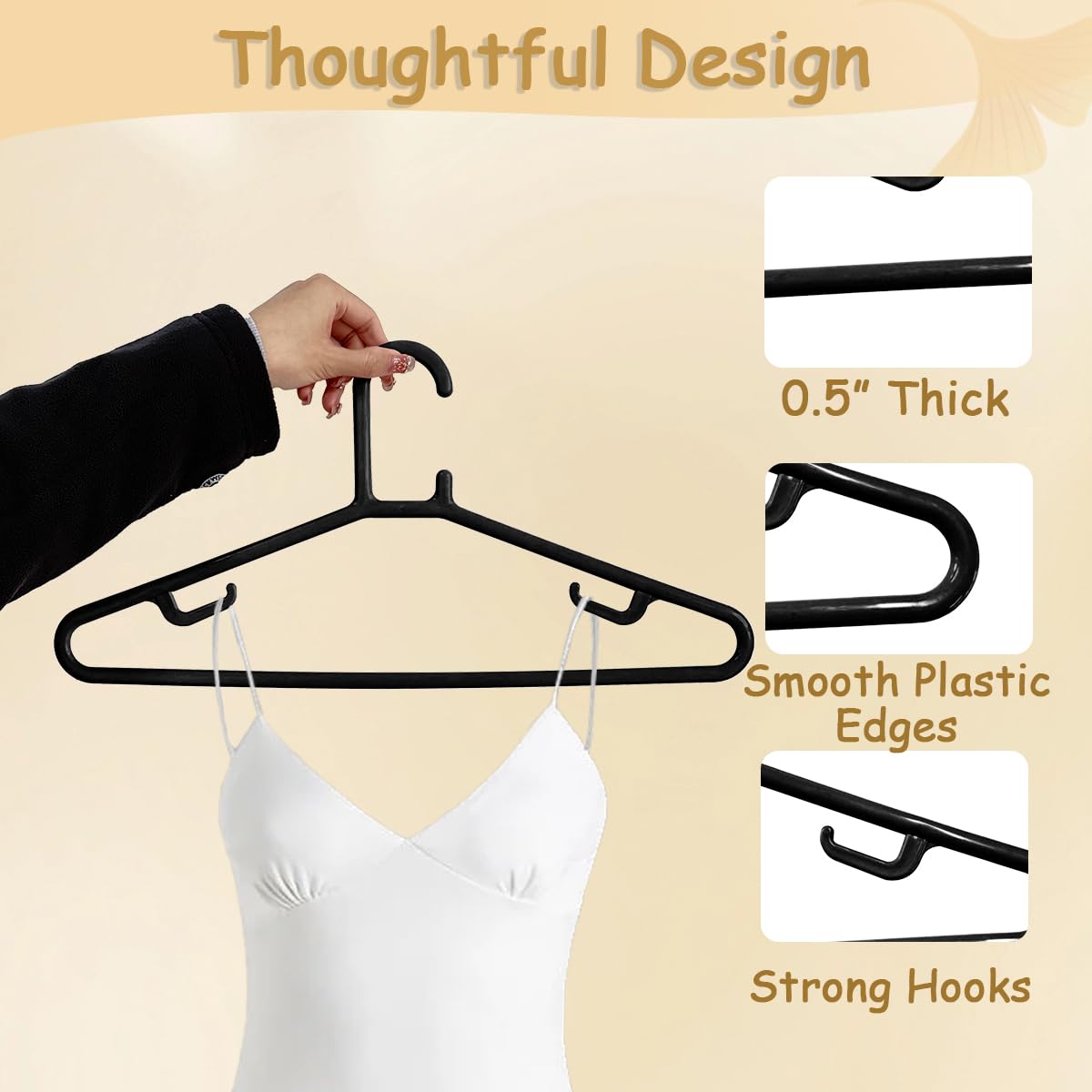 Urby Extra Wide Hangers for Plus Size Clothes, 19 Inch, Plastic, 20pk
