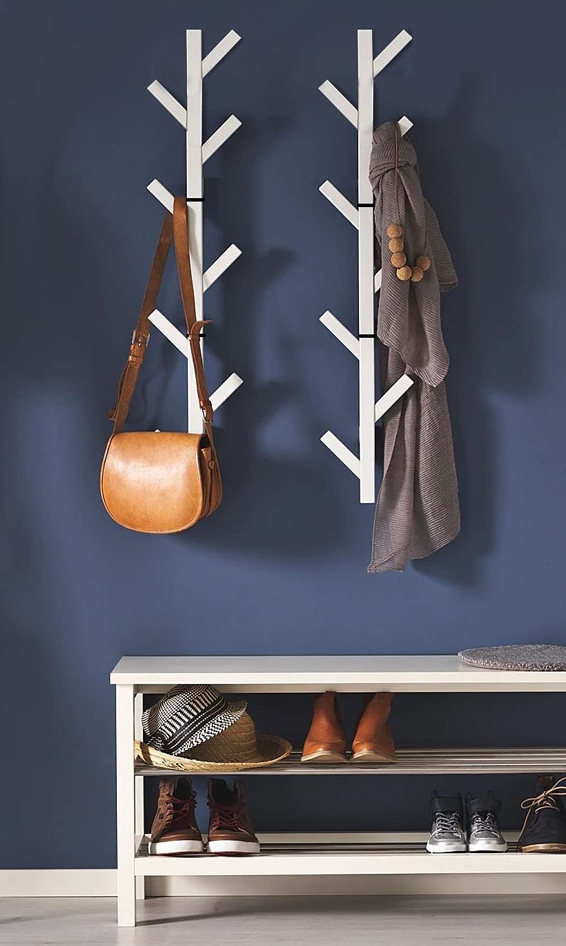 Premium Racks Coat Rack & Hat Rack – Modern Design – Wall Mounted – Stylish – White