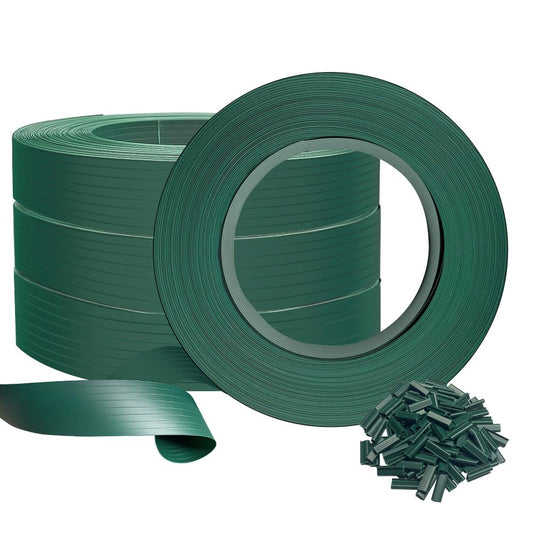 VOUNOT? PVC Privacy Strips Garden Privacy Fence Screen 300m x 4.7cm Double Rod Mats with 600 Clips for Deck, Patio, Balcony, Green