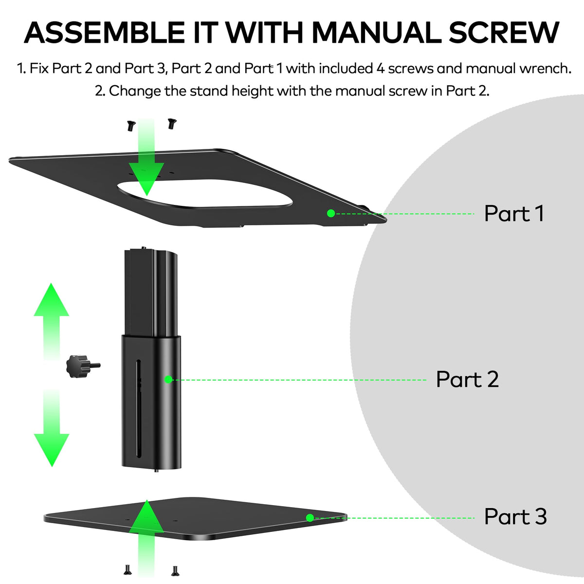 Auvo Laptop Stand for Desk, ALS02 Adjustable Notebook Holder, Computer Holder Stand Compatible with 10-15.6 inch Laptops, Black