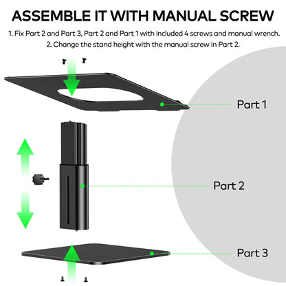 Auvo Laptop Stand for Desk, ALS02 Adjustable Notebook Holder, Computer Holder Stand Compatible with 10-15.6 inch Laptops, Black