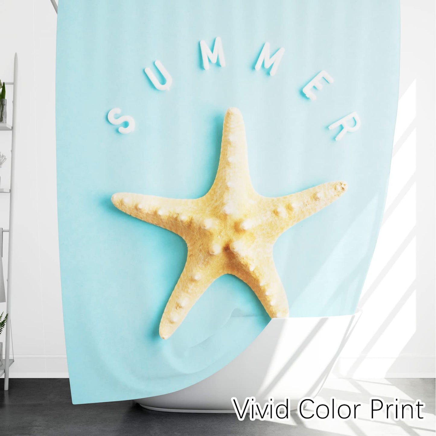 Berkin Arts Bathroom Shower Curtain Set 70x70 Inch Waterproof Polyester with Hooks Photorealism Starfish