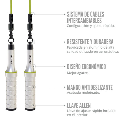 Velites Earth 2.0 Weighted Skipping Rope for Crosstraining, Boxing and Fitness I (Limited Edition) I Ideal for Maximizing Muscle Effort | Aluminium