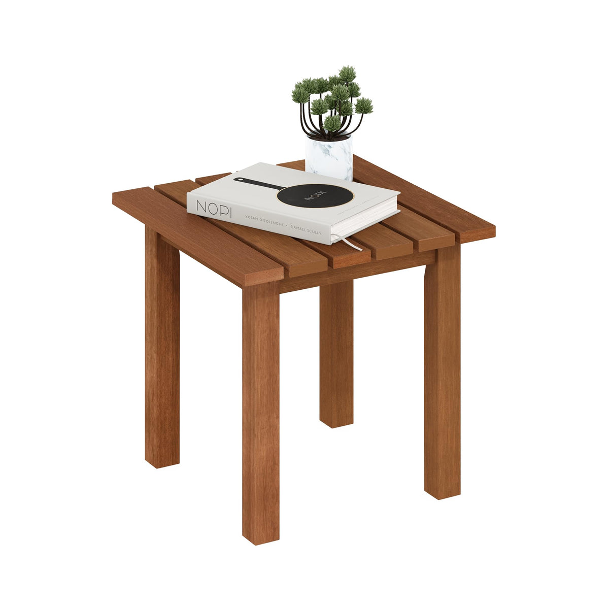 Furinno TIOMAN Patio Table, Outdoor Side Table, Patio End Table, Coffee Table in Teak Oil, for Patio, Garden, Porch, Natural