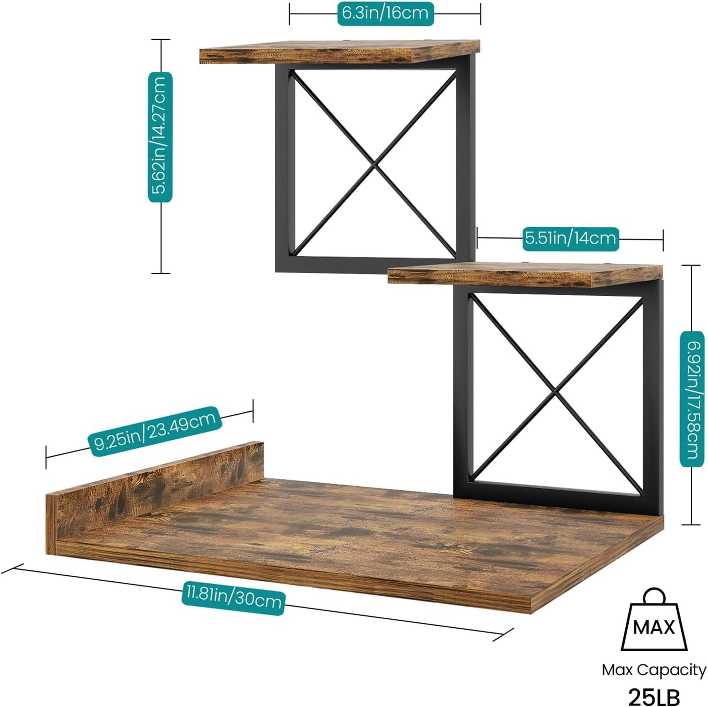 DoToGo Desk Shelf Organizer, Wood Desktop Organizer Small Bookshelf, 3 Tier Storage Shelf Riser Display Stand for Office Decor and Desk Accessories