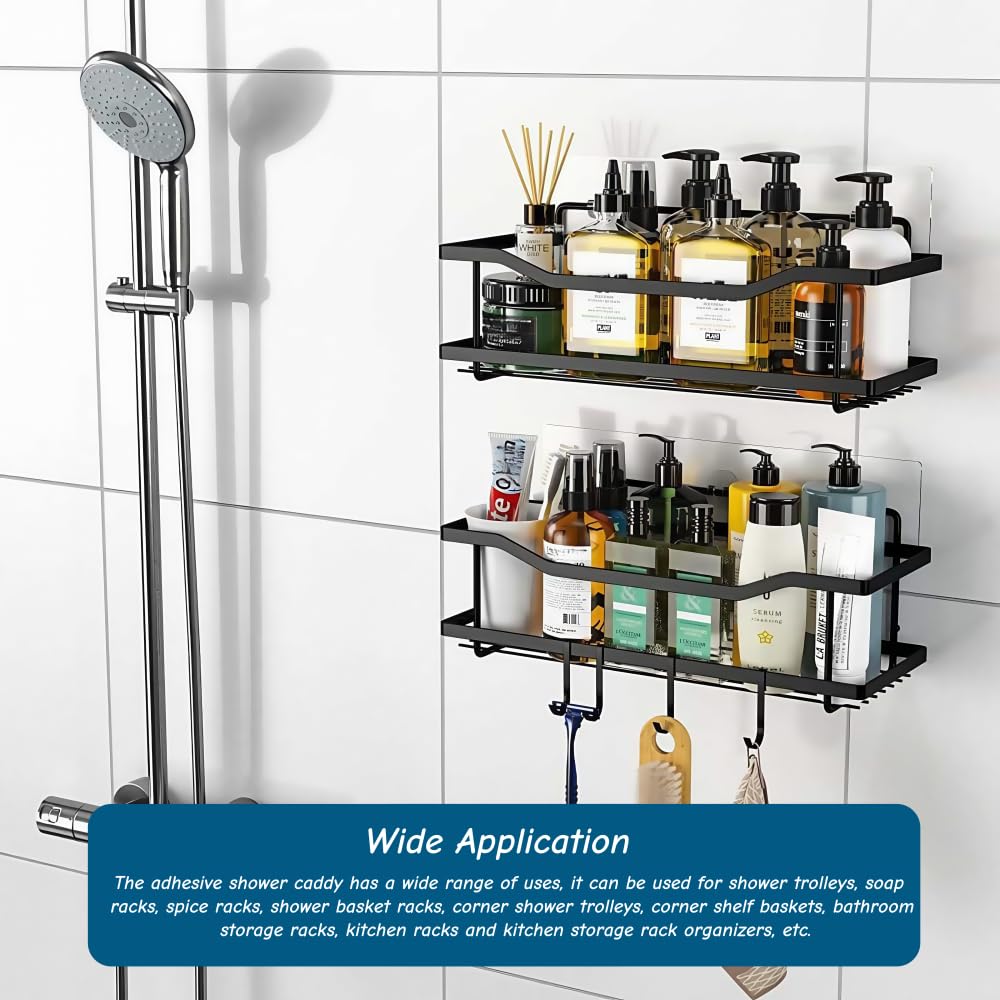 14Pcs Adhesive Shower Caddy Strips Waterproof No Drill Bathroom Shelf Hooks