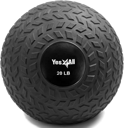 Yes4All 1YHQ 9kg Slam Ball for Strength and Crossfit Workout ? Slam Medicine Ball (9kg, Black)