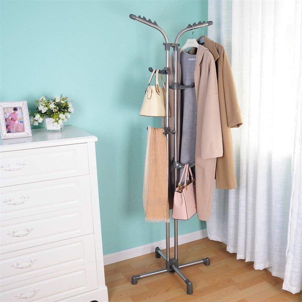 BAOYOUNI Coat Rack Metal Coat Stand Freestanding Hall Coat Tree 178cm H