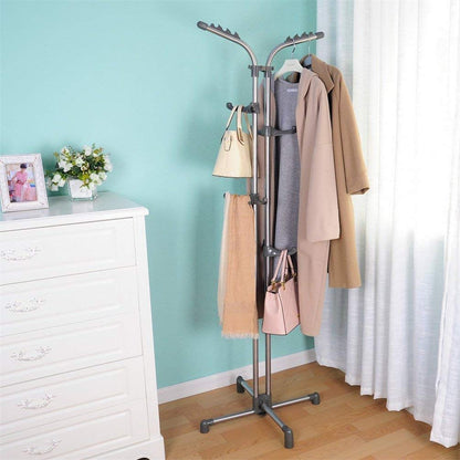 BAOYOUNI Coat Rack Metal Coat Stand Freestanding Hall Coat Tree 178cm H