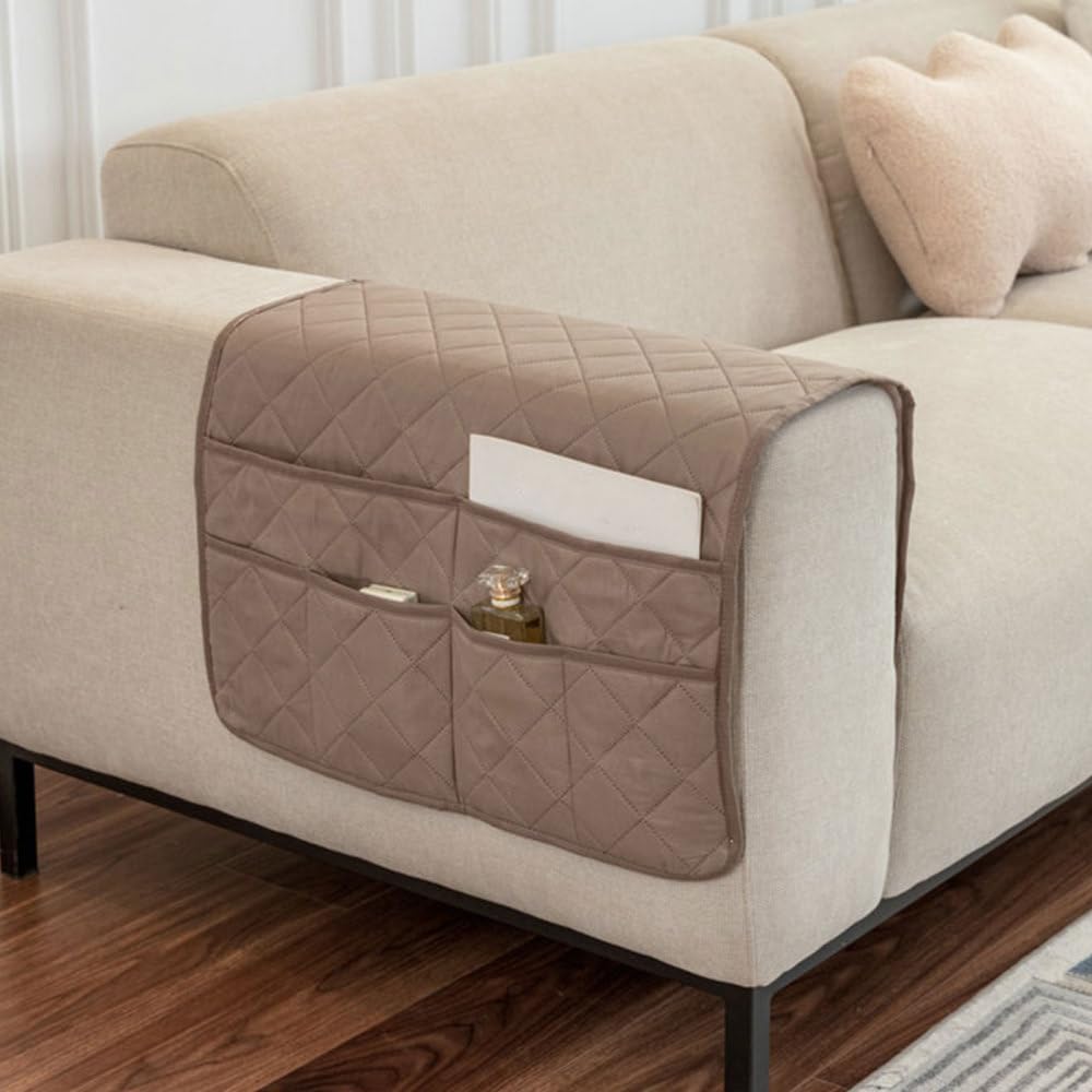 MiOYOOW Armchair Caddy, Large Capacity Sofa Armrest Organizer, 50 * 90cm, Sofa Arm Hanging Storage Holder for Remote Control Magazine Book Eyeglasses