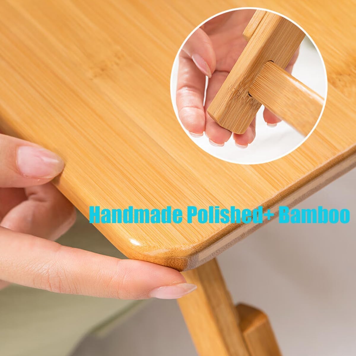 YANGHX Bamboo Laptop Bed Desk Tray Adjustable Stand Bed Portable Bamboo Laptop Table with Drawer