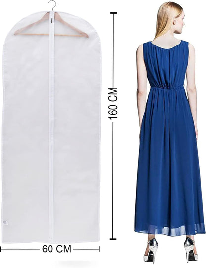 Niviy Dress Bags 60 x 160 cm, Long Garment Covers with Zip & Clear Window