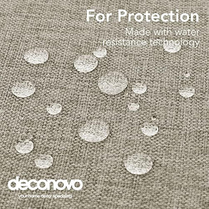 Deconovo Faux Linen Rectangle Tablecloth Water Resistant Table Cloth for Dinning 59x59in(150x150cm) Linen