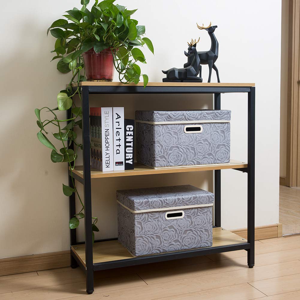 Prandom Storage Boxes with Lids.Rose Pattern Fabric Decorative Storage Box, Really Useful Box,Clothing Storage,Cubes