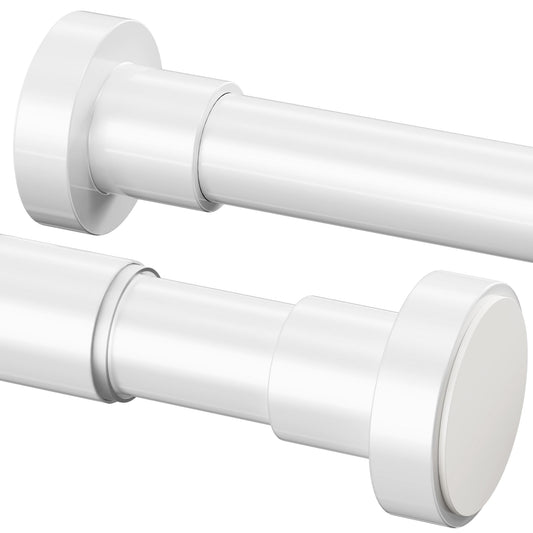 1 x Tension Rods for Curtains, Shower Curtain Rod No Drilling Extendable Curtain Poles, for Shower & Bedroom (85-265cm, ?32mm, White)