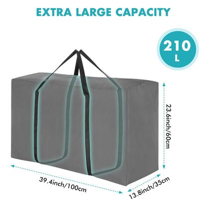 Alowor 4 Pack 210L Extra Large Strong Storage Bags, Big 600D Oxford Material Storage Box Bag Moving House with Zips for Clothes, Duvets, Laundry