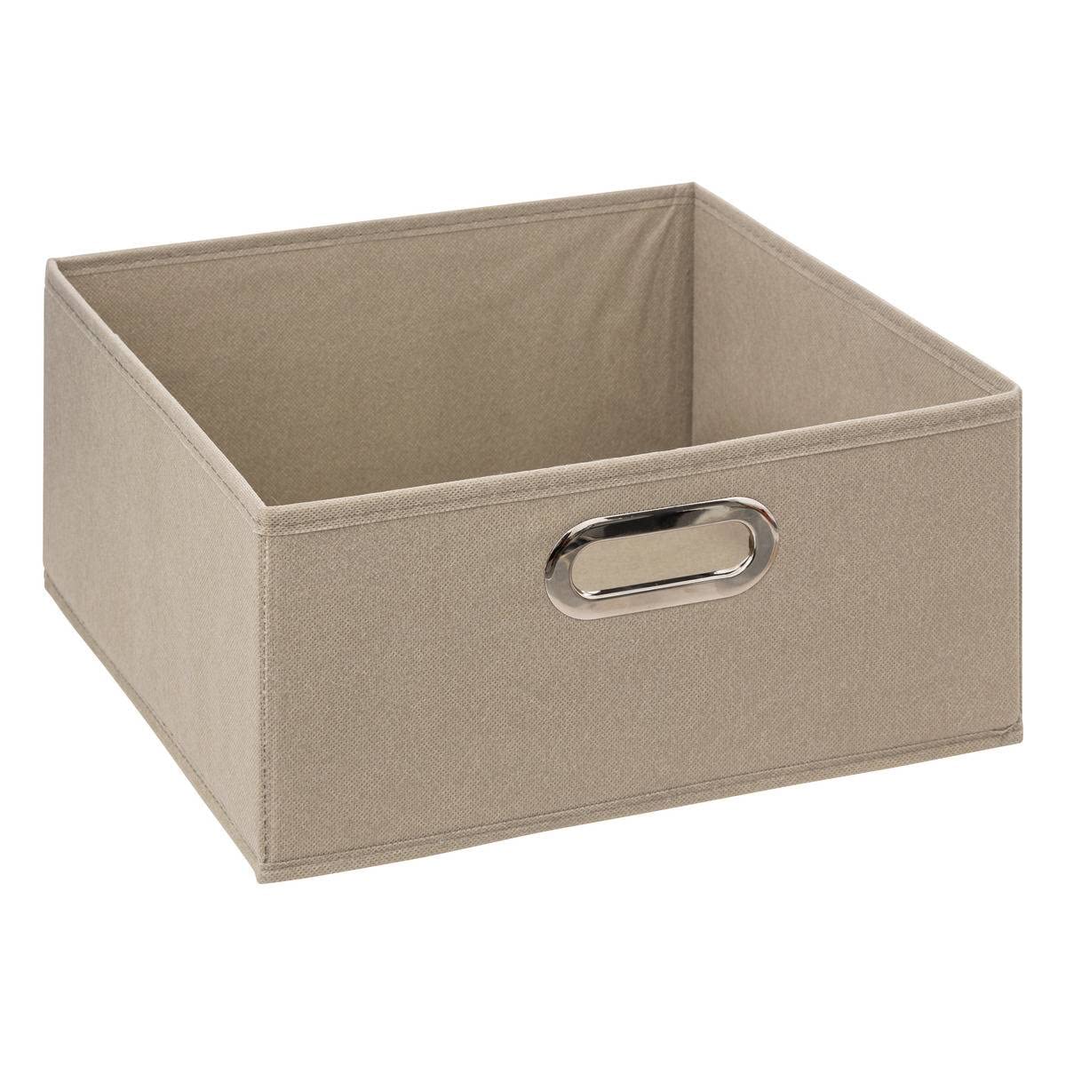 Five Storage Box Linen Beige 31 x 31 x 15 cm
