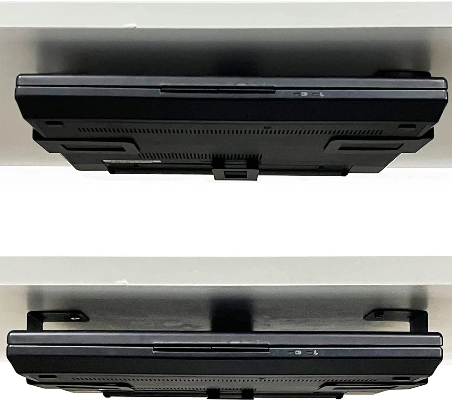 (3) Laptop Holder Under Desk Laptop Mount Organizer Rack Storage Shelf, Add On Under Table Laptops, Keyboard, Routers, Modems, Cable Box