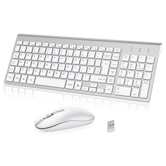 Wireless Keyboard Mouse Combo, cimetech 2.4G Ultra-Thin Keyboard and Mouse Set with Sleek Ergonomic Silent Design & Stable Connection for Windows PC