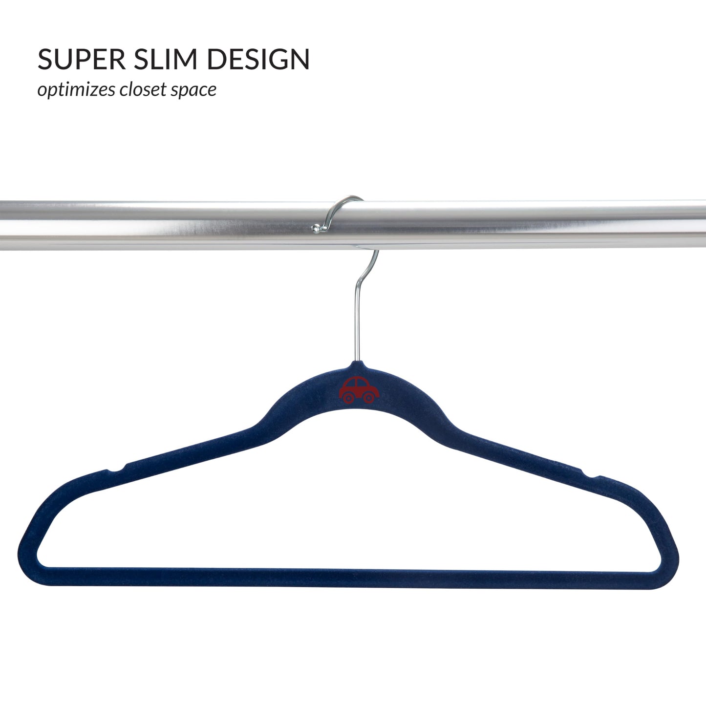 Simplify Kids 25 Pack Velvet Hangers, Slim Non Slip Design, Space Saver, Colors to Match Any Baby Nursey, Navy