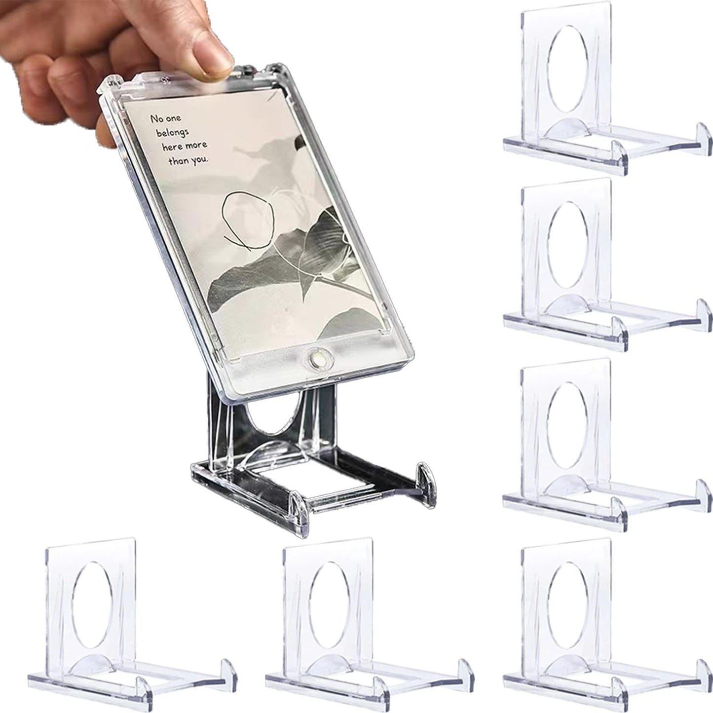 HZHSSG Mini Card Display Stand,Adjustable Premium Acrylic Trading Card Stand for Graded Card Sports Card Trading Card PSA Card Baseball Card (6)