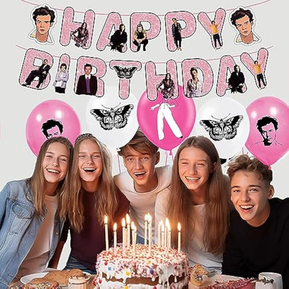 Singer Birthday Party Decorations, Singer Party Supplies Music Star Happy Birthday Banners Balloons Cupcake Cake Toppers for Fans Girls
