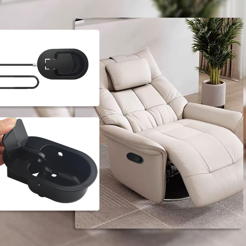 TOVOT 2 Pack Metal Recliner Handle Replacement Recliner Handle with Cable (Cable Length 38")
