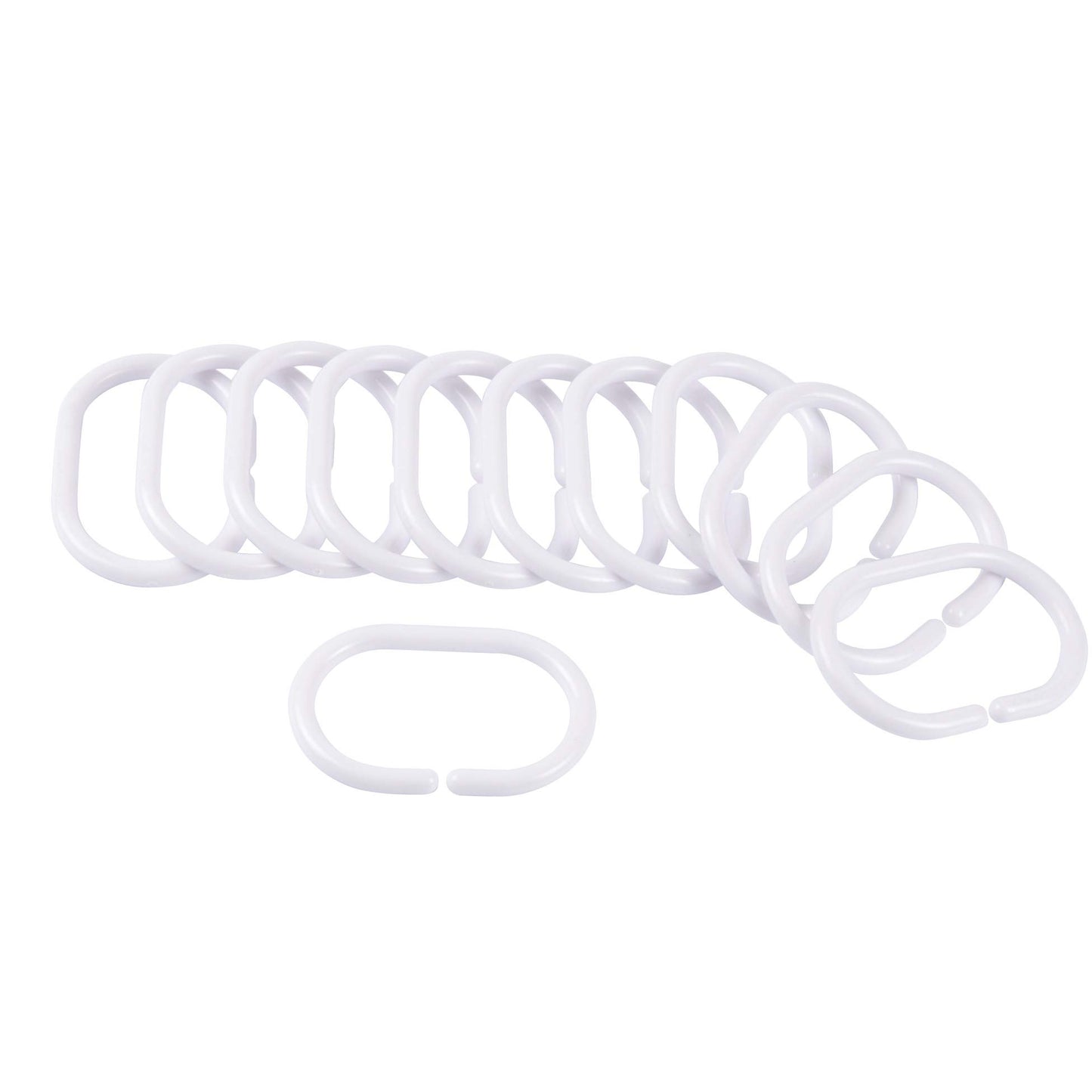 Douceur d'Intérieur Shower Curtain Rings 12 Pieces 4 X 0.4 X 6 cm white