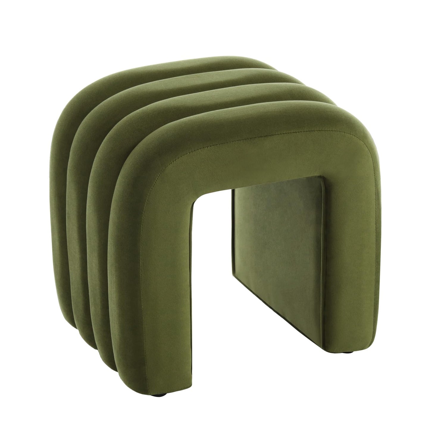 Zesthouse Arched Ottoman Foot Stool, U-shape Pouffe Footstool, Green