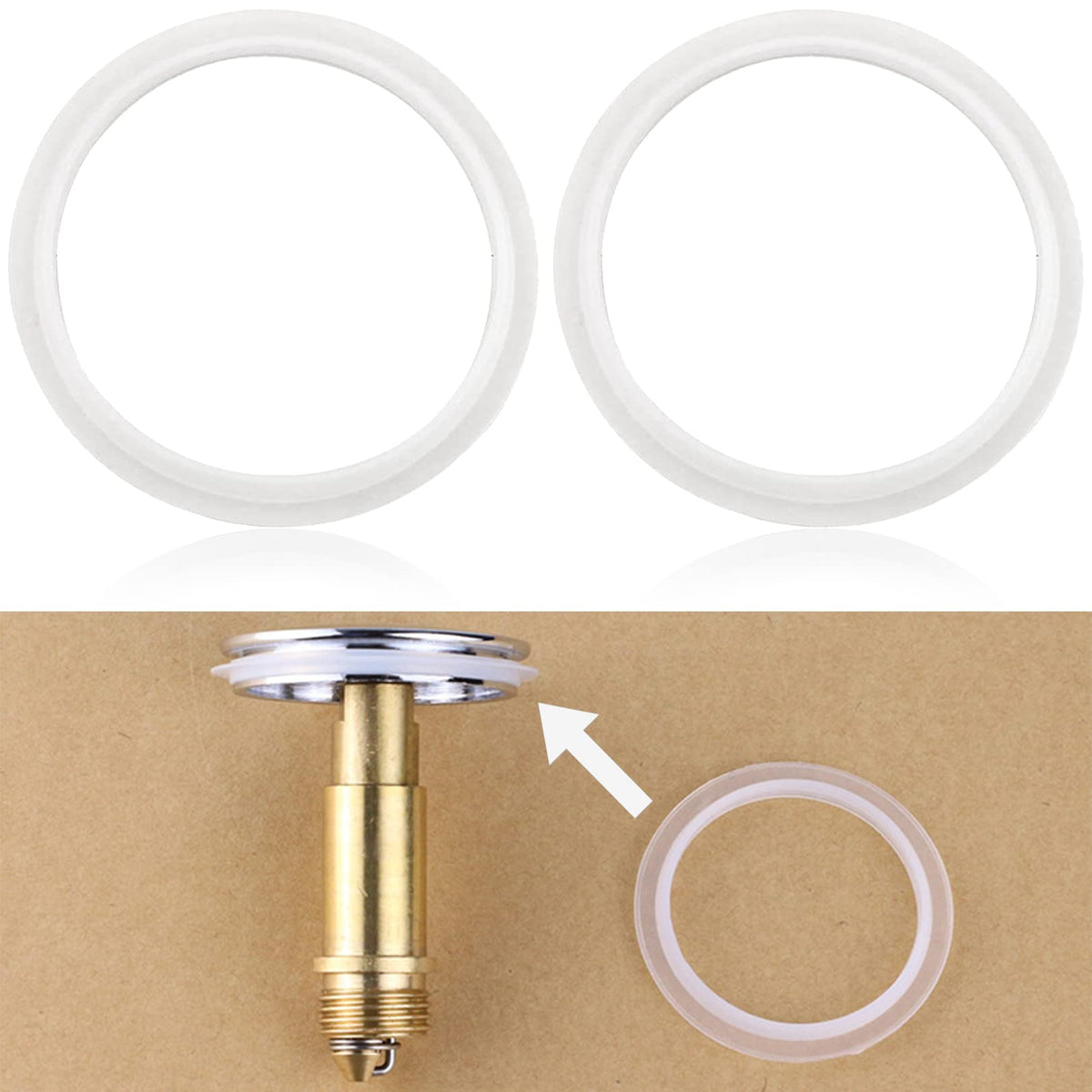 2PCS Clear Sink Plug Seal Rings for 31mm and 39mm Drains, Rubber O-ring