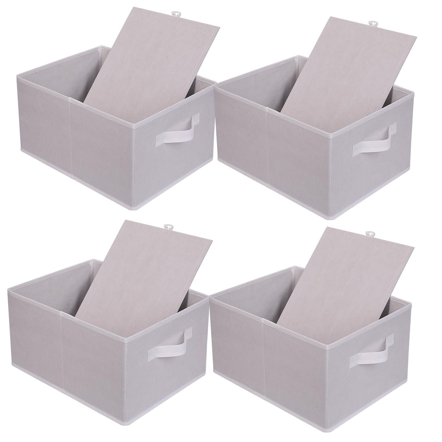 JAKAGO Foldable Wardrobe Fabric Storage Boxes 4 Pack, 39 x 29 x 20 cm