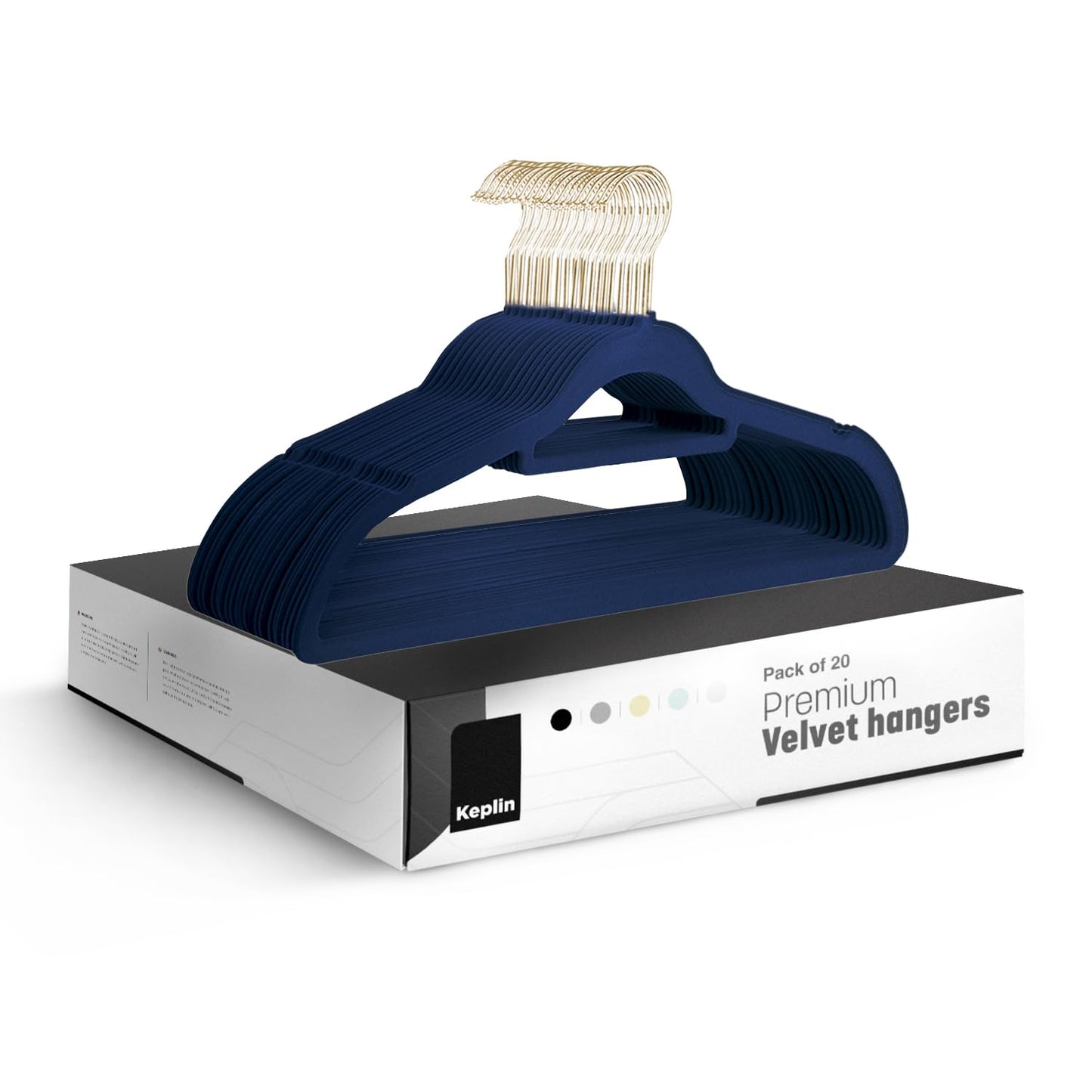 KEPLIN Velvet Hangers 20 Pack (41.5cm) - Non-Slip Clothes Coat hangers with Tie Bar and 360 Degree Hook for Home Storage Durable