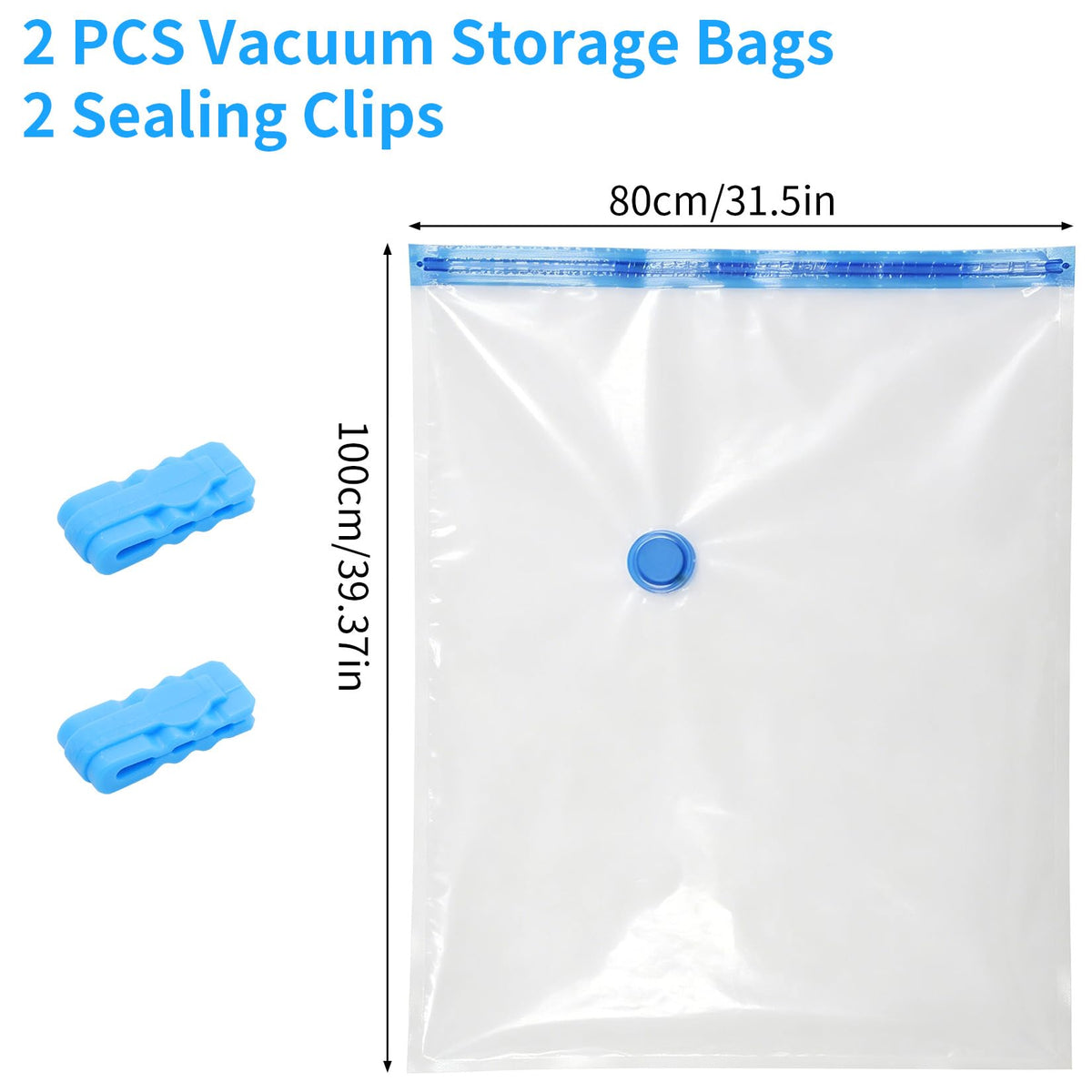 2 Pcs Space Saver Bags Vacuum Storage Bags Small Compression Zipper Storage Bags Vacuum Pack Bags for Clothes, Vacuum Bags for Clothes Travel Home