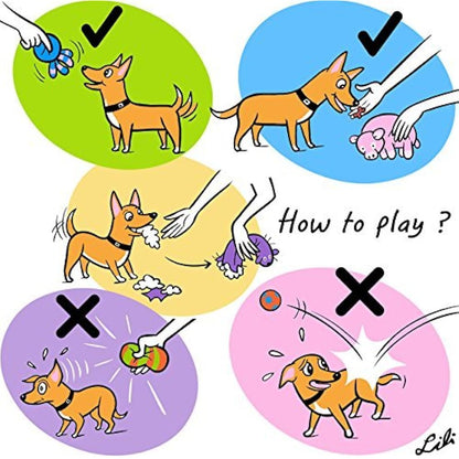 CHIWAVA 3PCS 2.7'' Squeak Latex Dog Toy Football Chew Fetch Throw Ball for Medium Dogs Interactive Play