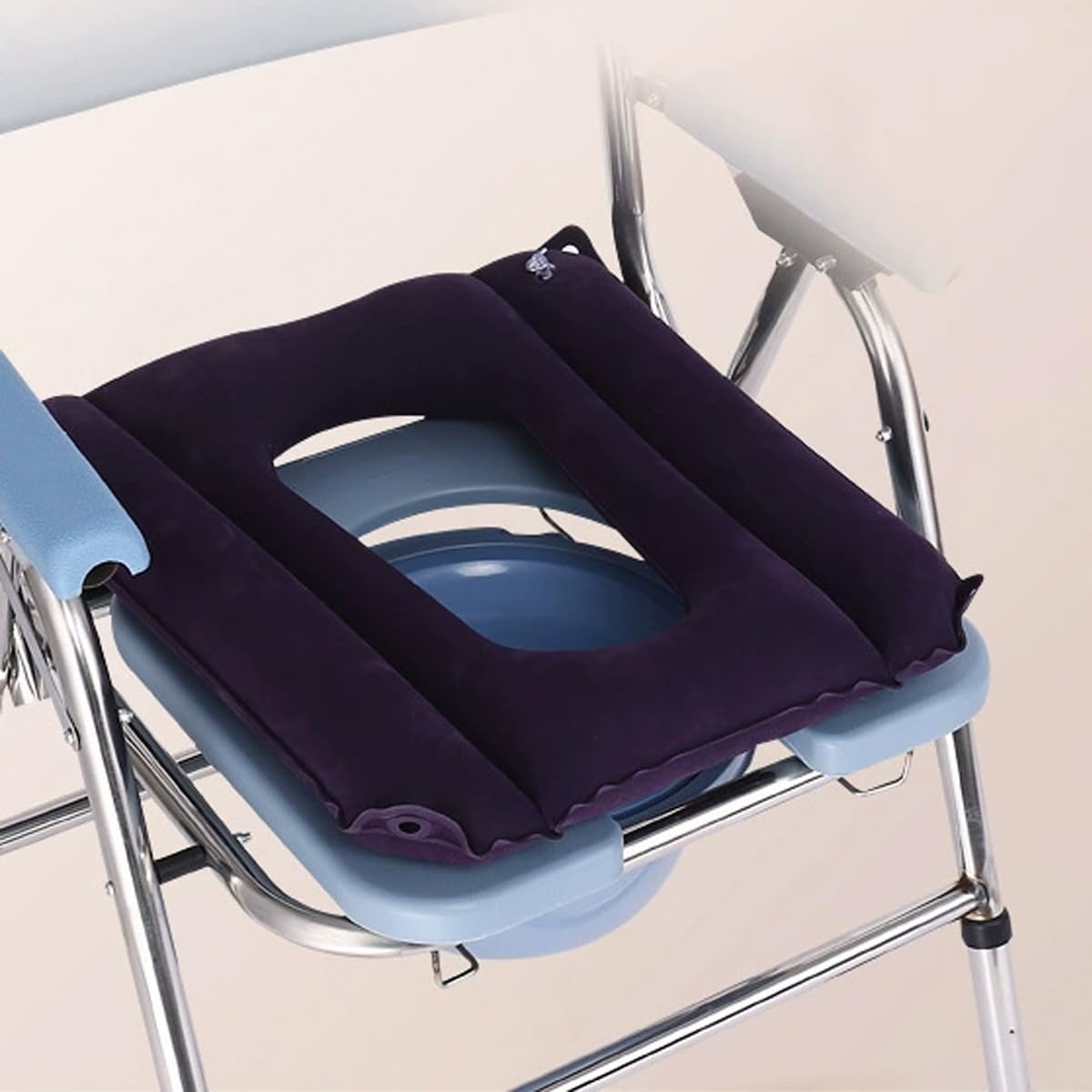 Laroal Inflatable Seat Cushion for Chairs and Toilet Seats Breathable Anti-Sore Pressure Relief Cushion Suitable for Home Use Made of Flocking PVC