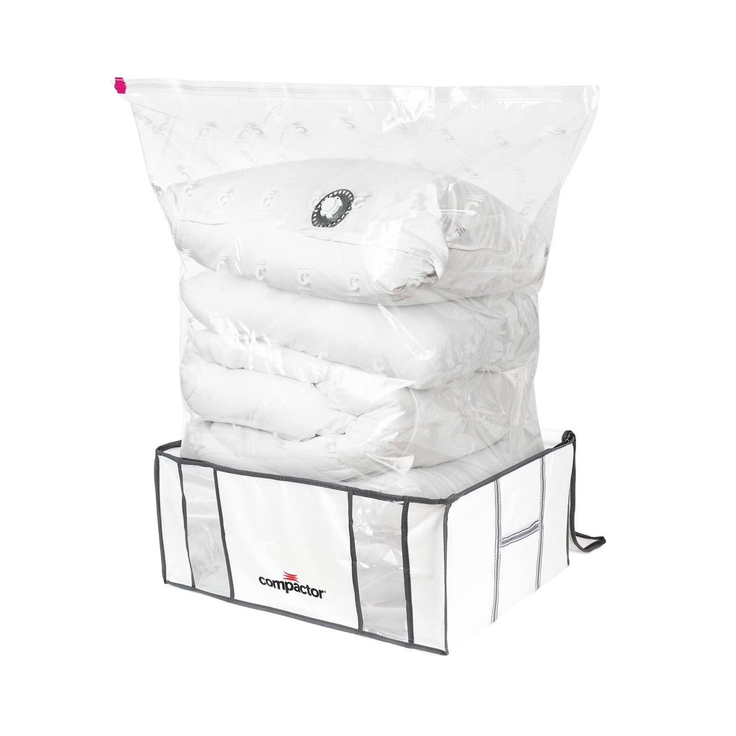 Compactor Set of 2 Space Saving Vacuum Storage Boxes, For Wardrobes, Bedrooms and Lofts, Clothes Organiser, Pillow, Bedding and Duvet Storage