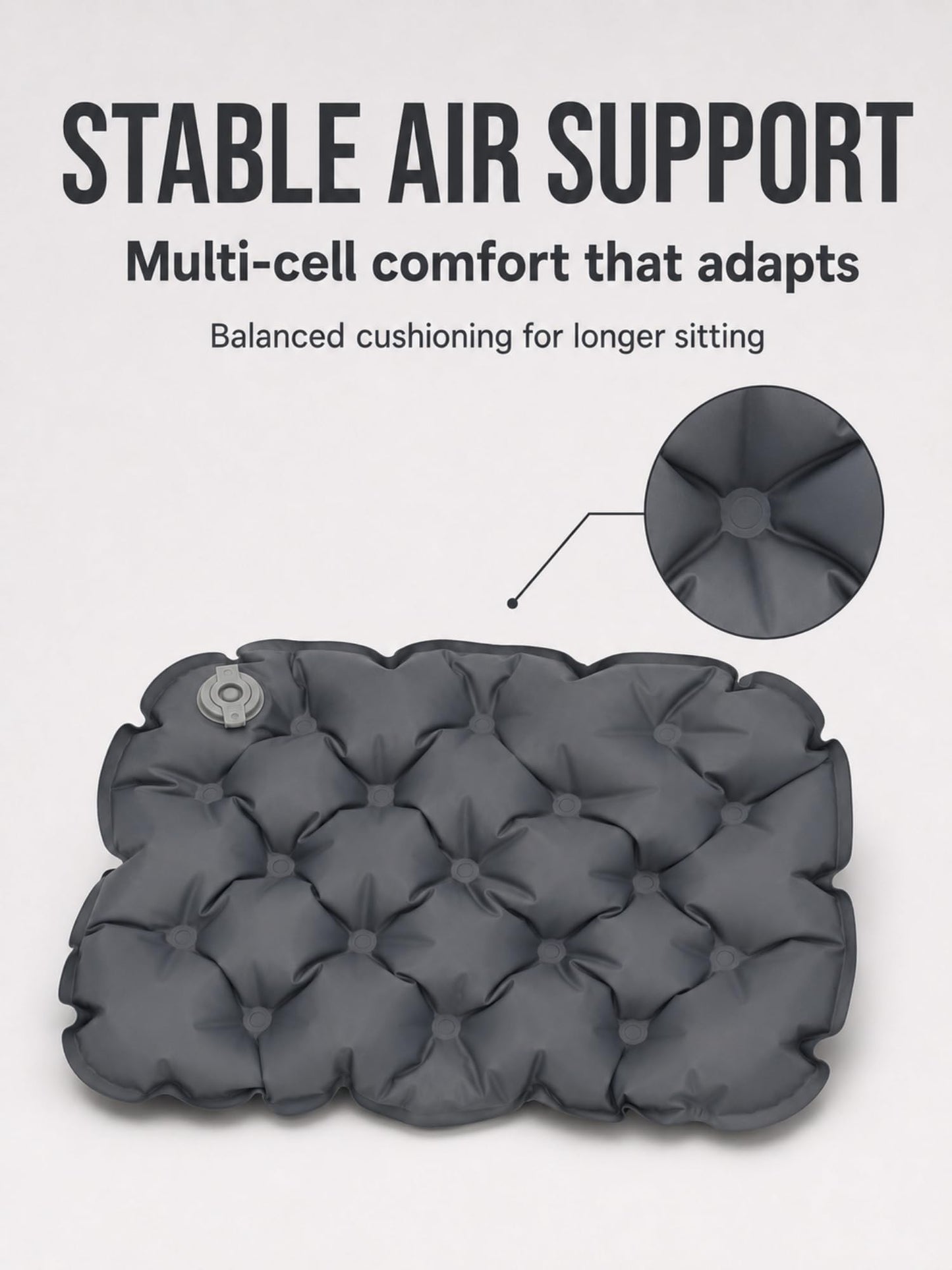 Napiture Inflatable Seat Cushion, Portable Foldable, 40×32×5.5 cm
