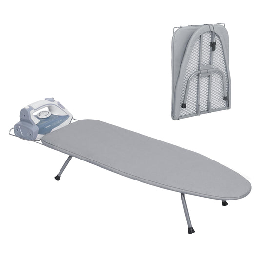LOFTEY Table Top Ironing Board with Iron Rest, Small Folding Ironing Board with 8mm 100% Cotton Pad, Anti-slip Feet, Perfect for Small Spaces, 80 x 30