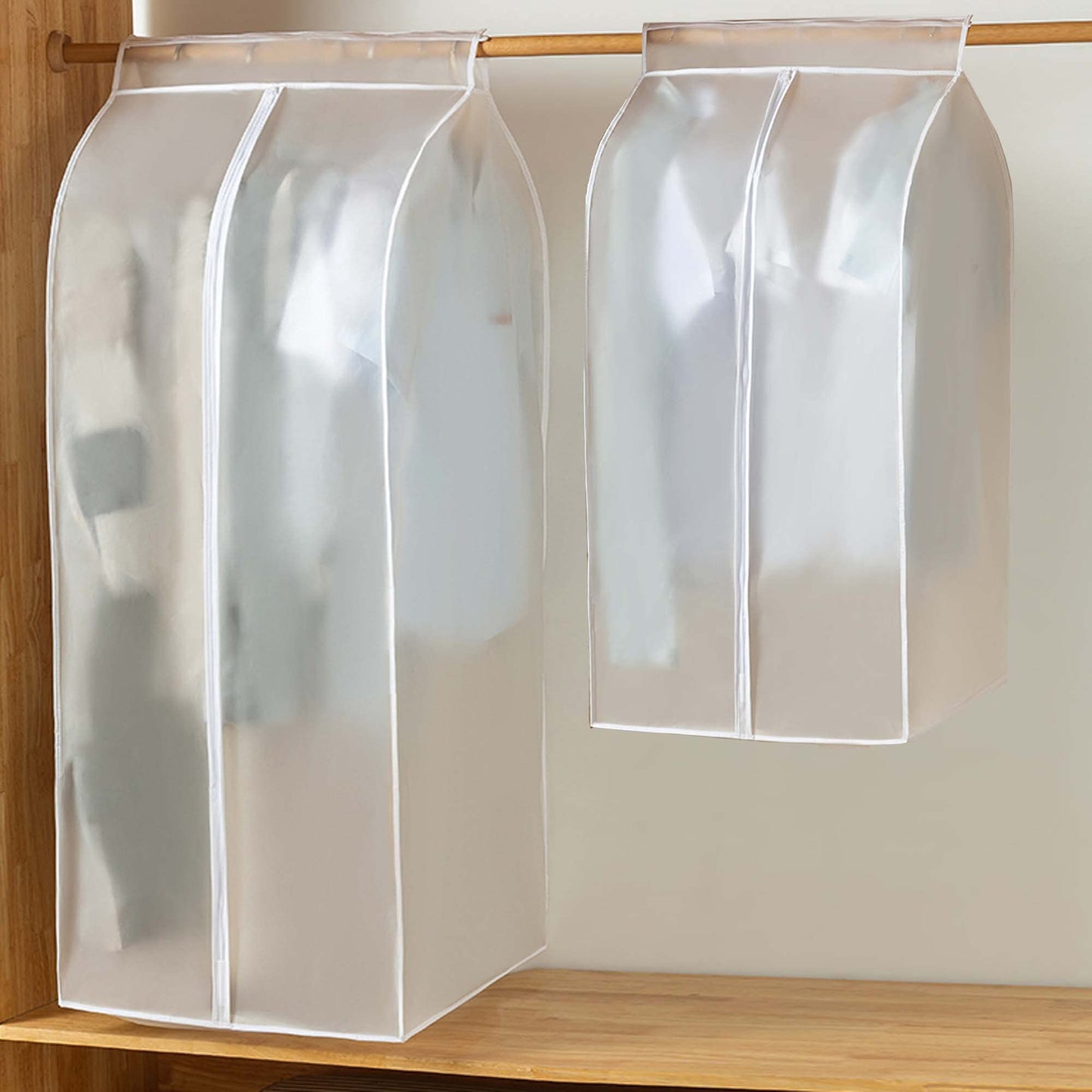 GQC Garment Clothes Dustproof Clothes Rail Cover Storage Bag, Clothes Rack Cover 2 Pcs PEVA Dustproof Wardrobe Hanging Protector Rack Organizer with