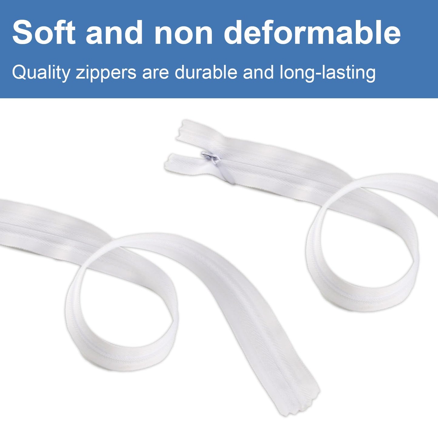 PULIANGLIU 5 Pcs Invisible Zips for Sewing, 40 cm 16 Inch White Zippers