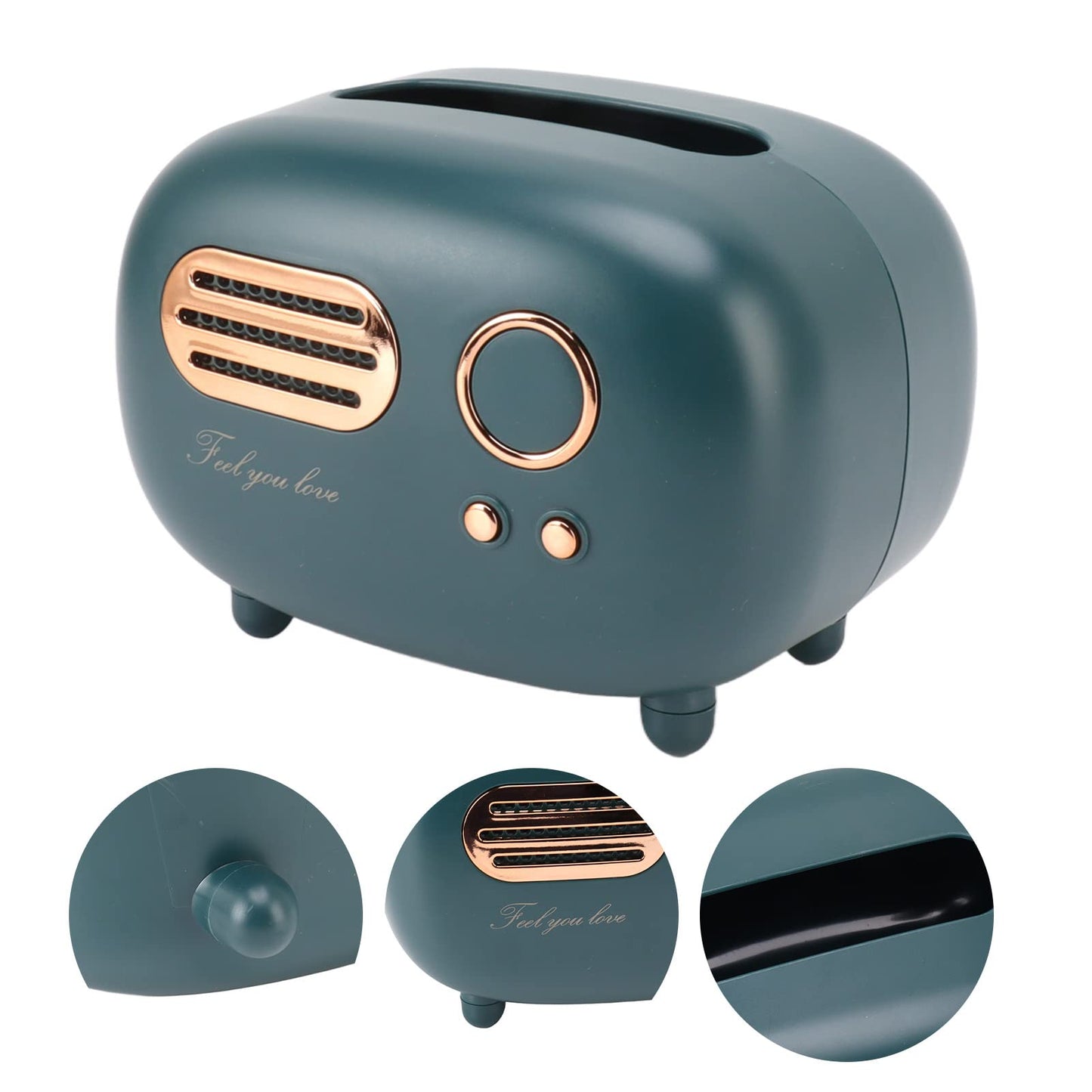 Retro Radio Shape Tissue Cover Box Vintage Radio Tissue Box for Bathroom Living Room Bedroom Nightstand Desk Table Retro Radio Model Tissue Box