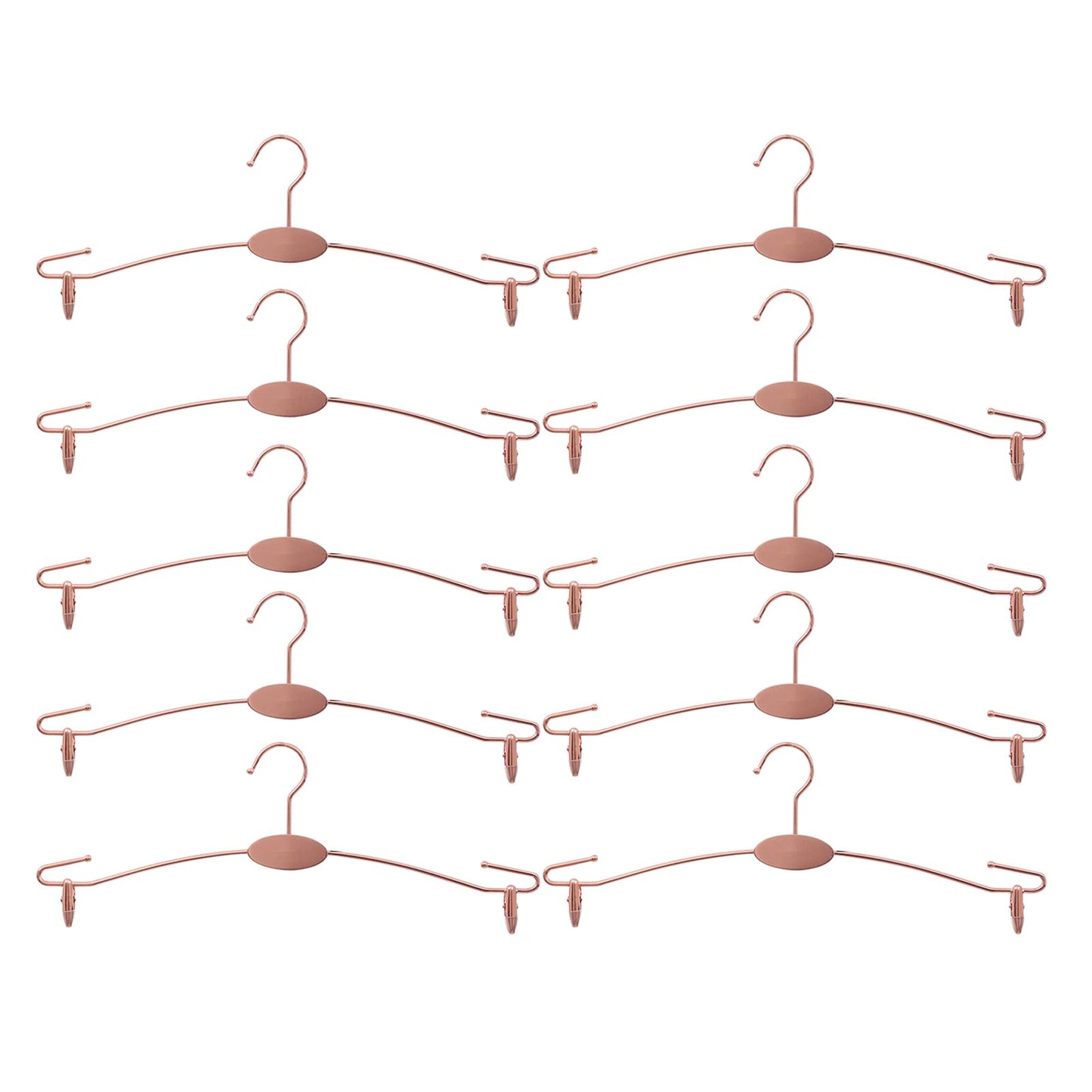 SUNTRADE Metal Underwear Bra Rack, Durable Pants Clothes Hangers with Clips,for Lingerie Shop Display, 10pcs (Rose Gold-C)
