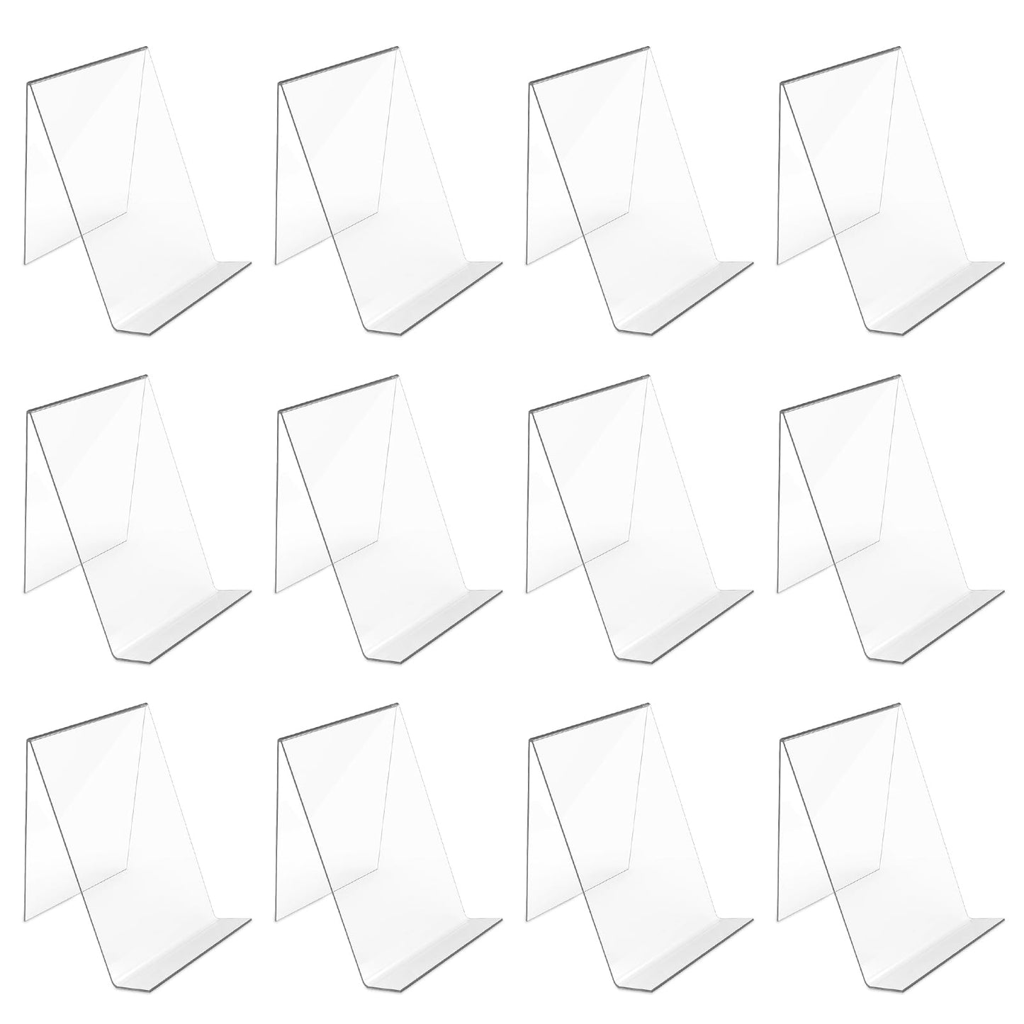 CheurYae 6Pcs Clear Acrylic Book Stand,Transparent Book Display Stand,Clear Book Holder for Books,Phones,Notebooks, Artworks